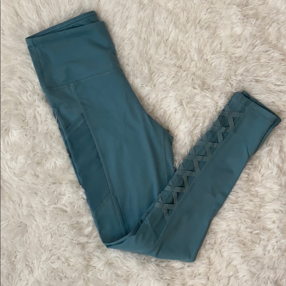 Teal leggings with pocket
